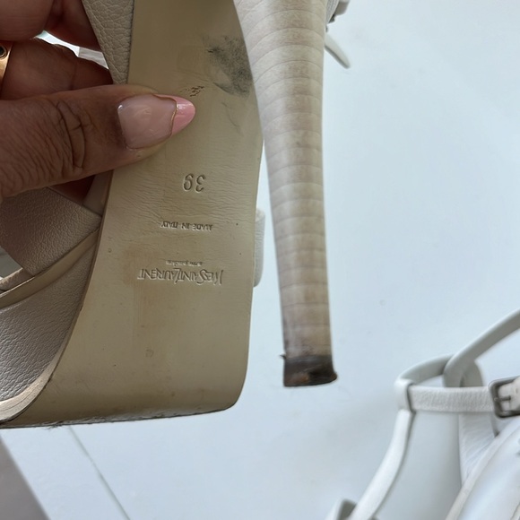 YSL WHITE TRIBUTE HEELS - Picture 6 of 8